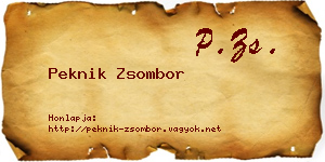 Peknik Zsombor névjegykártya